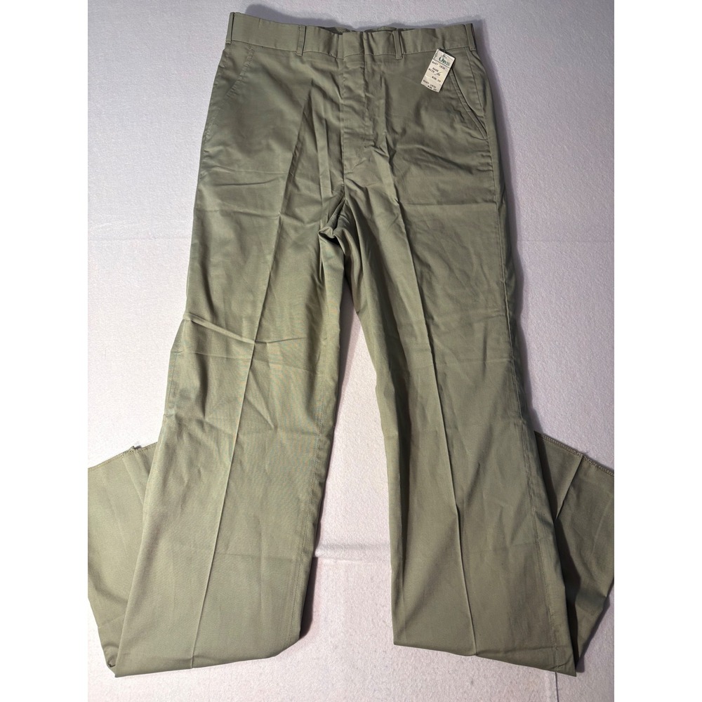 Orvis Vintage Chinos Mens 32 Sage Green Cotton Blend Straight Leg Unfinished New